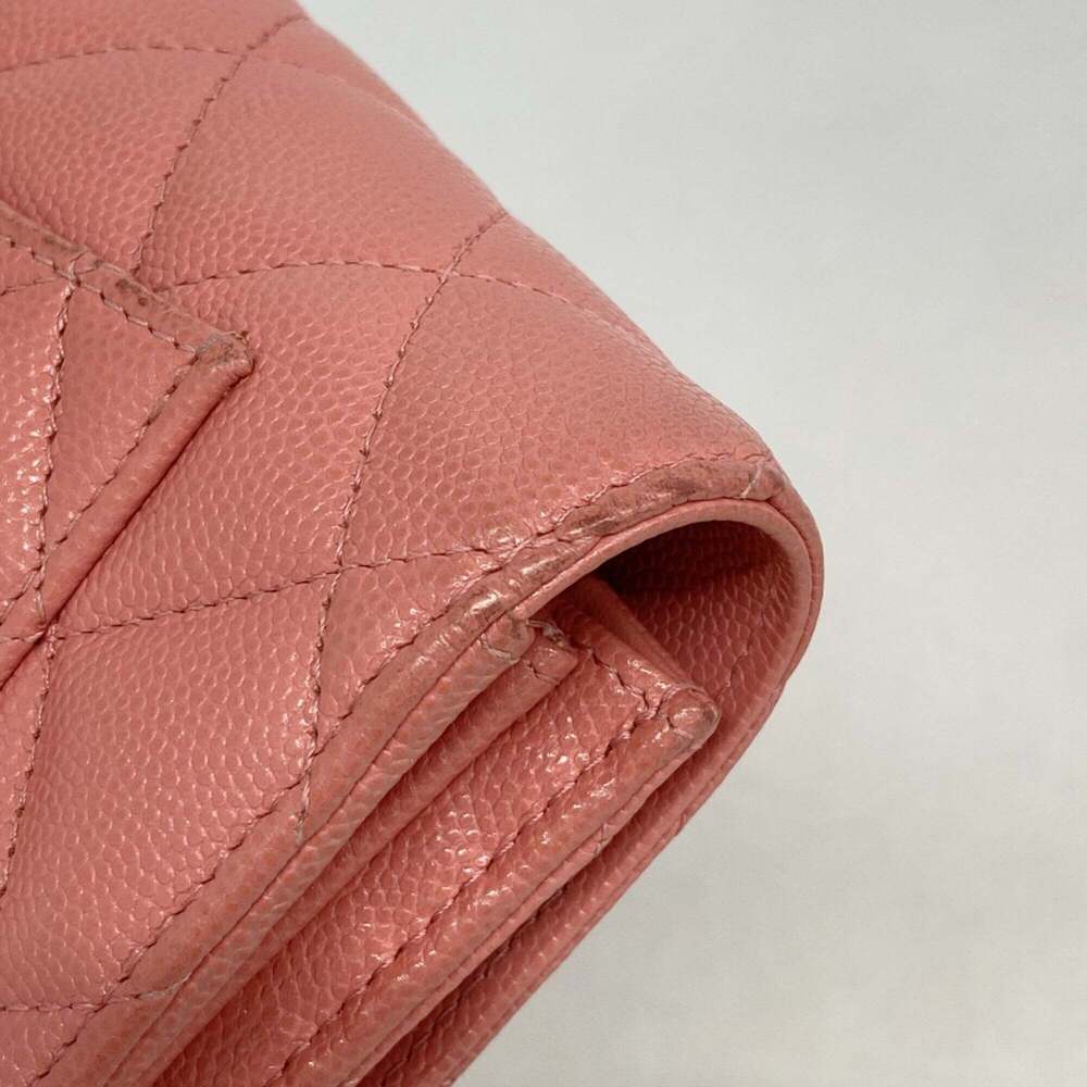 Chanel long wallet, Matelassé caviar leather, pink, women's. - Picture 6 of 9